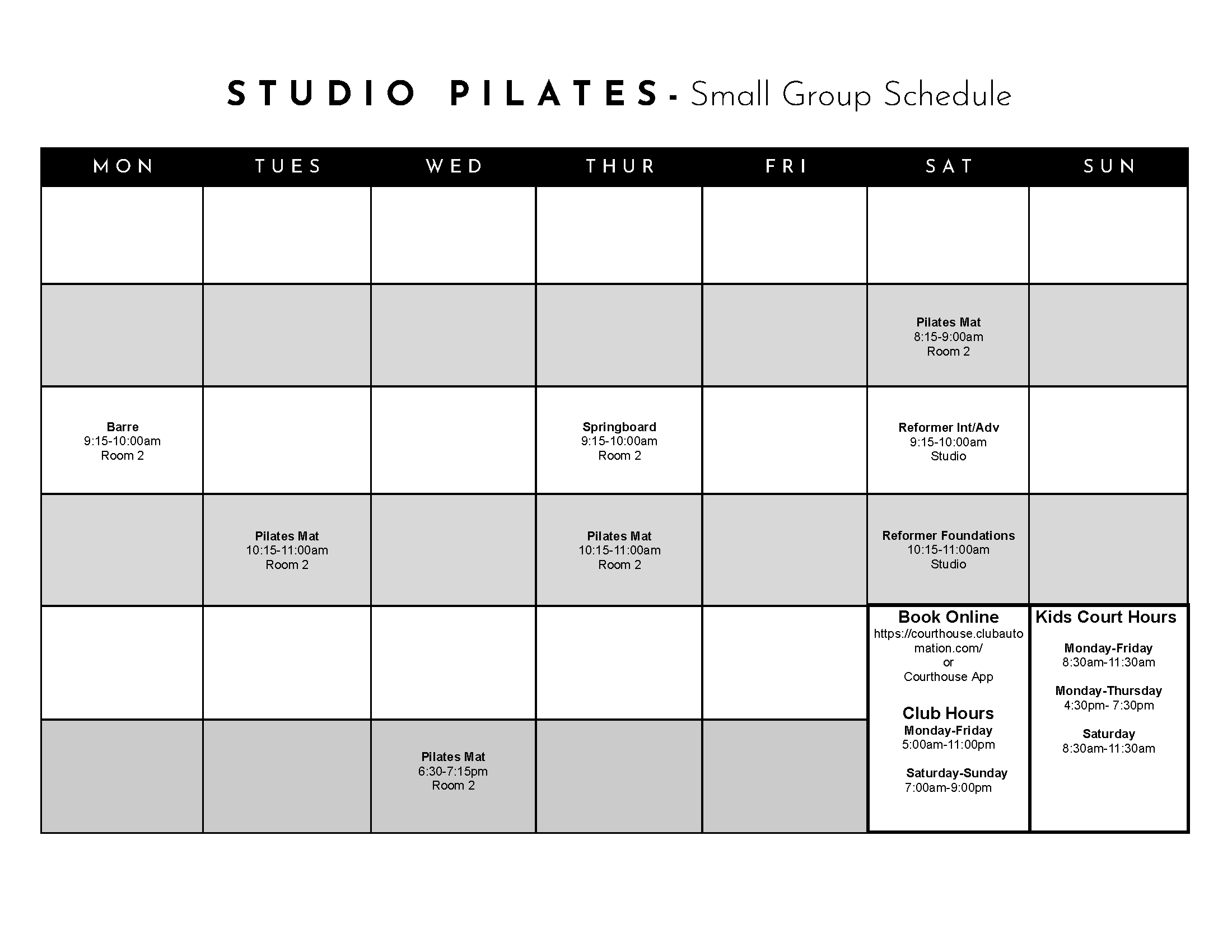 Pilates - Courthouse Club Fitness