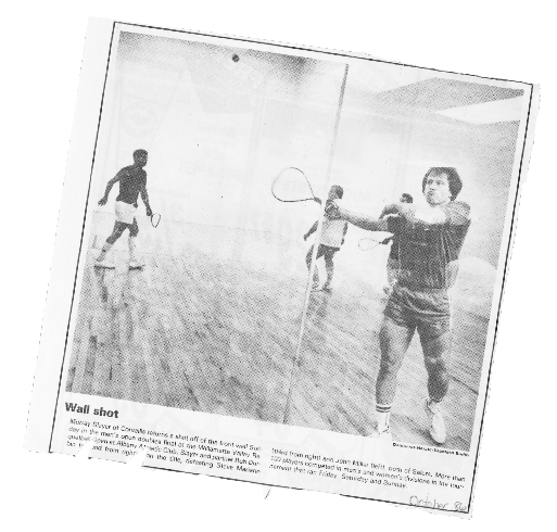 Guy playing racquetball