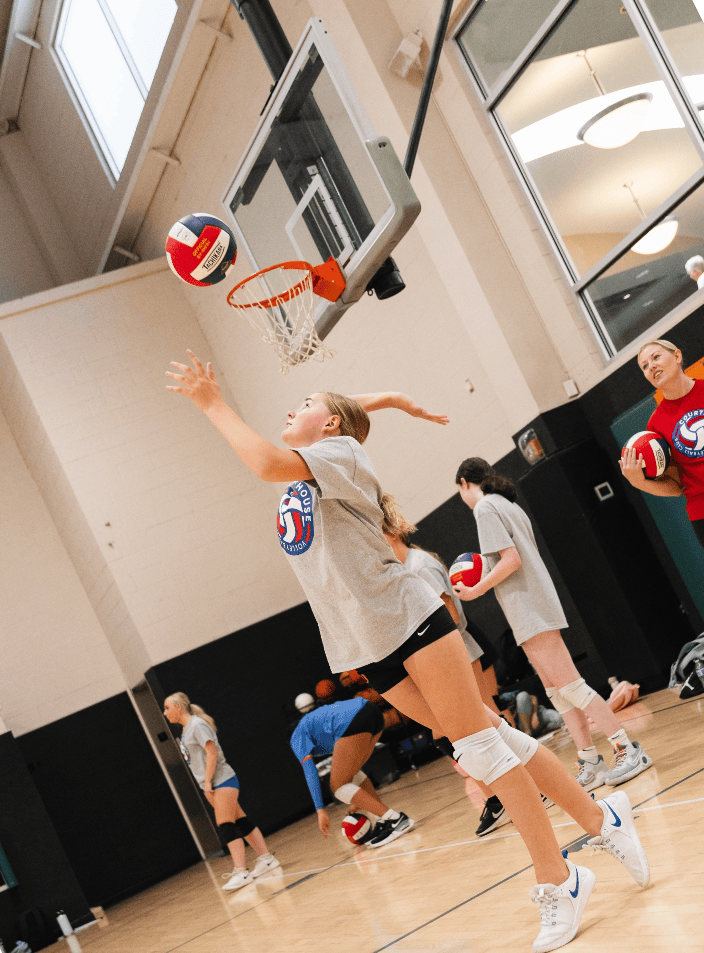 Volleyball player hitting